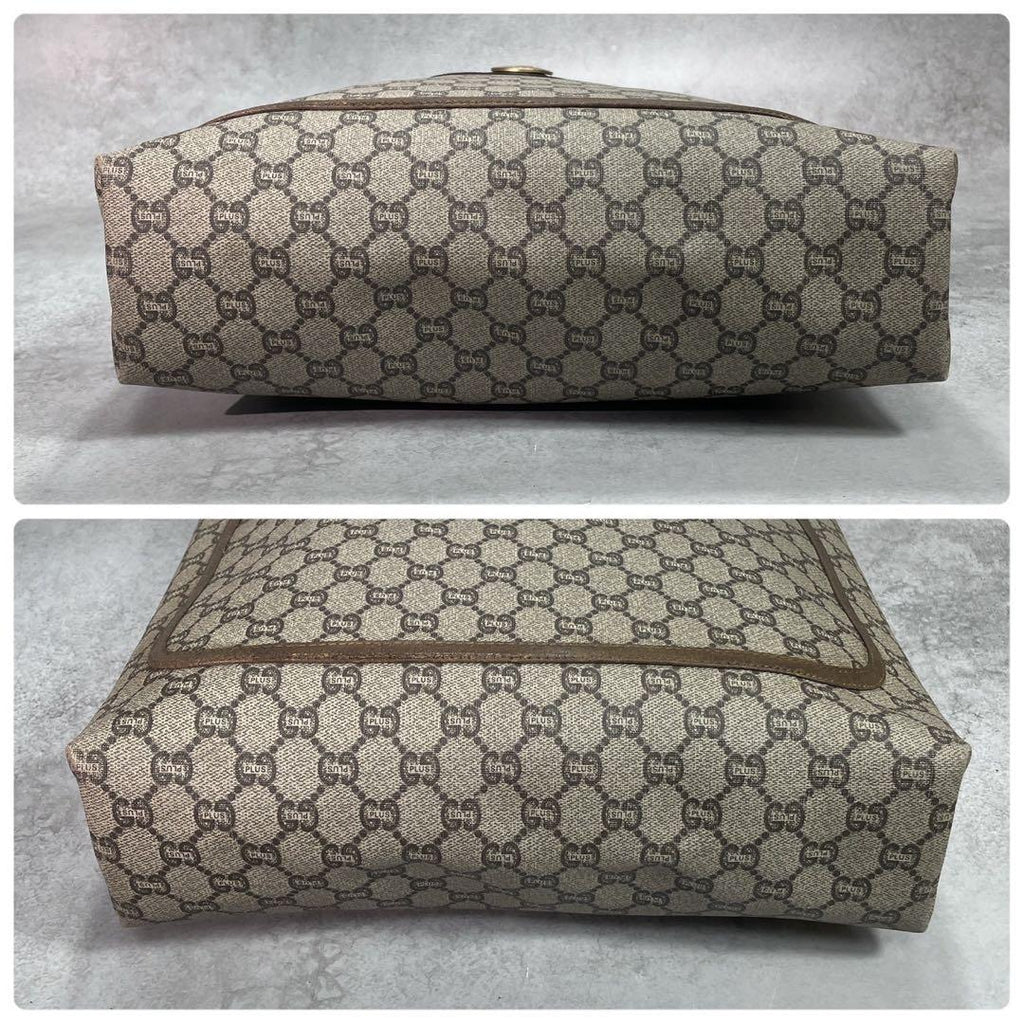 Gucci GG Sherry Line Tote Bag Brown Logo — view 8