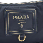 Prada Shoulder Bag Nylon Saffiano Leather Black Pouch — view 8