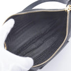 Prada Shoulder Bag Nylon Saffiano Leather Black Pouch — view 9