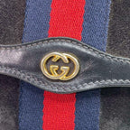 Gucci Sherry Line Clutch Suede Leather Navy — view 4