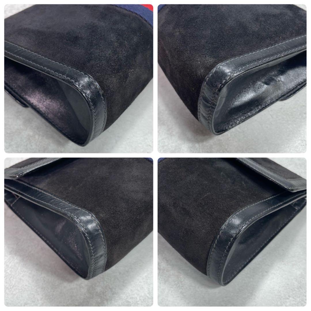 Gucci Sherry Line Clutch Suede Leather Navy — view 8