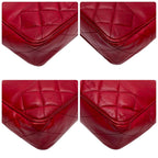 Chanel Quilted Lambskin Chain Shoulder Tote Red — view 6