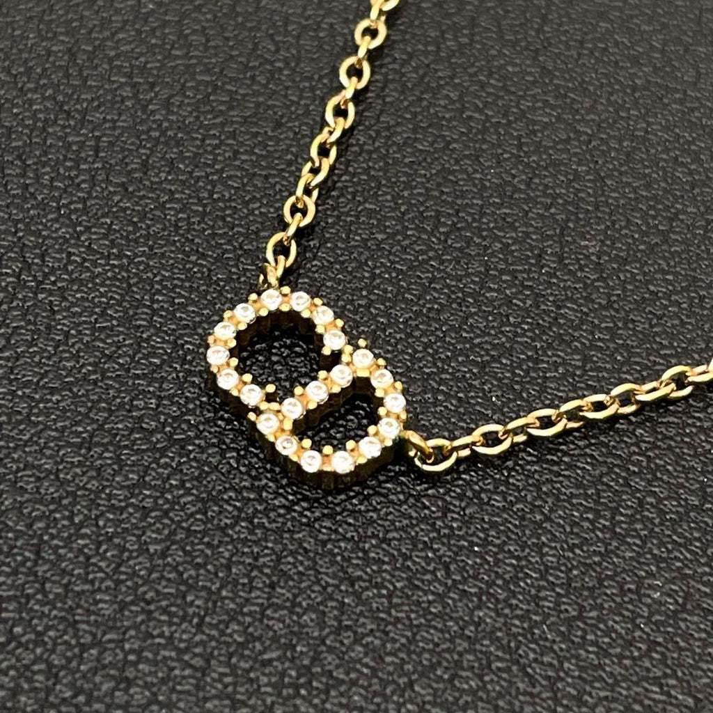 Dior Clair de Lune CD Logo Necklace Rhinestone — view 2