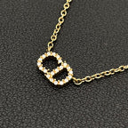 Dior Clair de Lune CD Logo Necklace Rhinestone — view 2