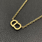 Dior Clair de Lune CD Logo Necklace Rhinestone — view 3