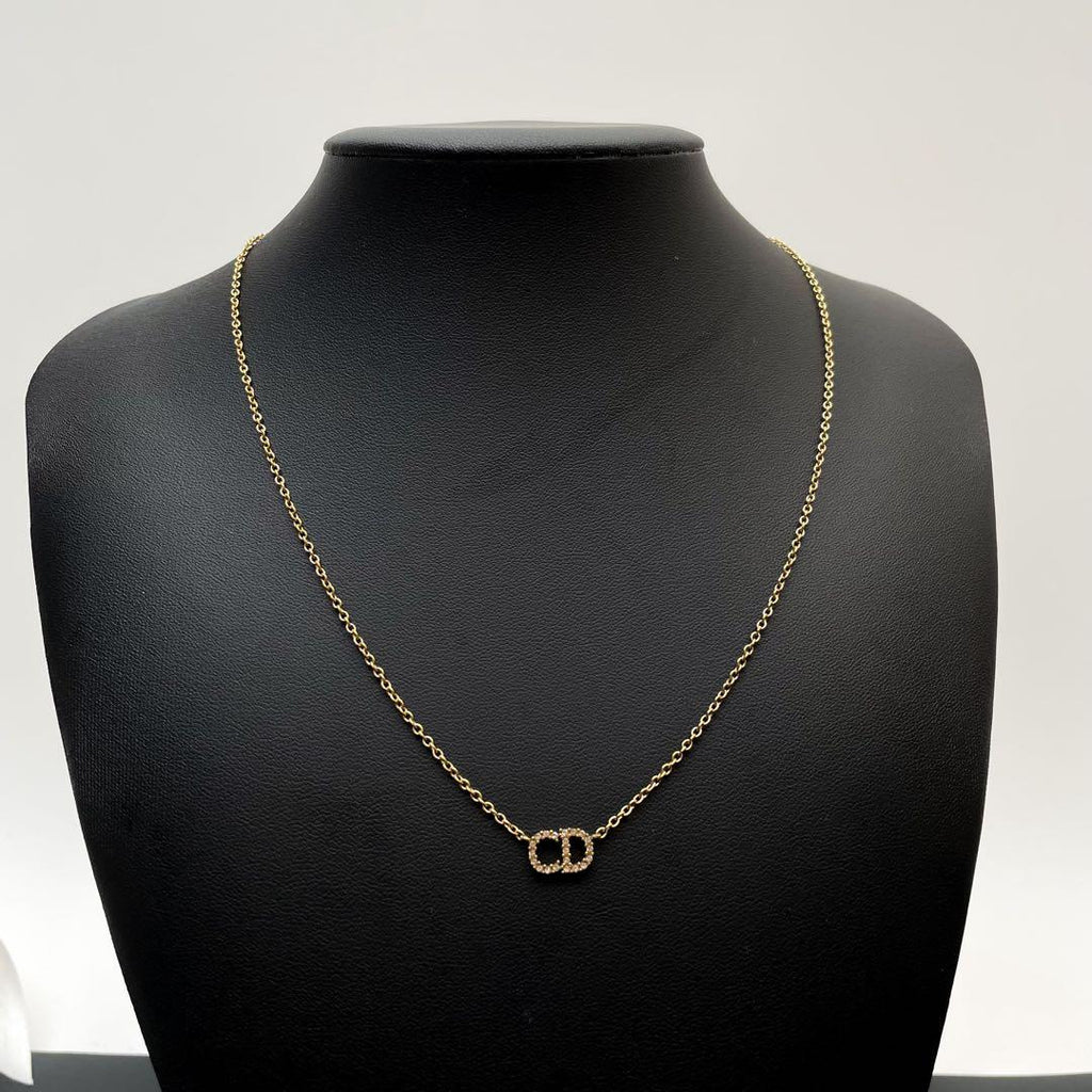 Dior Clair de Lune CD Logo Necklace Rhinestone — view 5