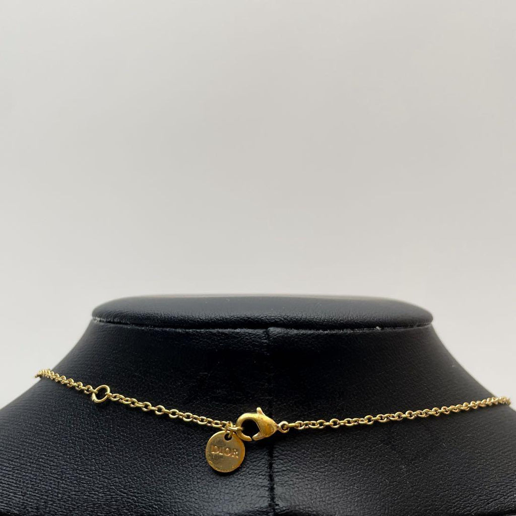 Dior Clair de Lune CD Logo Necklace Rhinestone — view 8