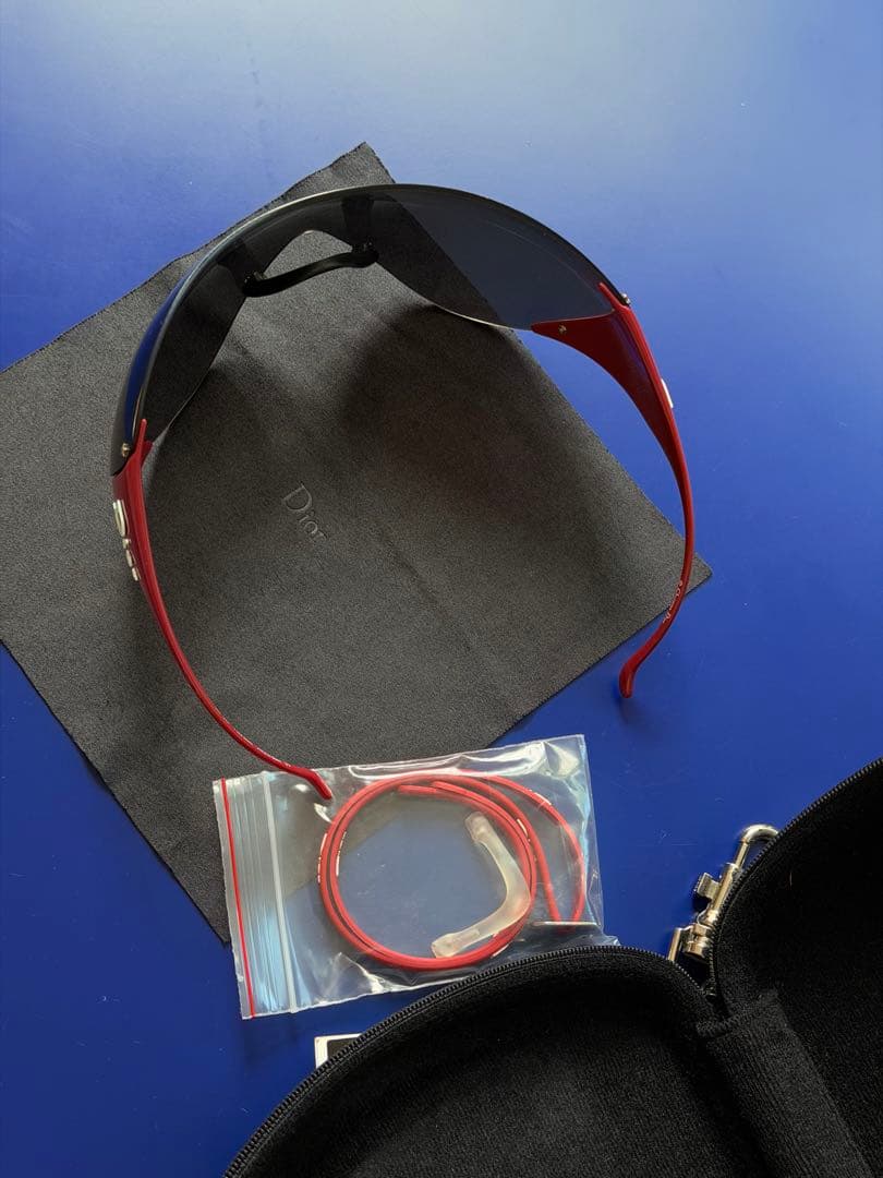 Dior Sunglasses Red Shield Shape Eyewear — view 2