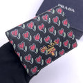 Prada Saffiano Bifold Wallet Heart Black Compact
