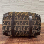 Fendi Zucca FF Canvas Leather Hand Boston Bag Brown — view 4