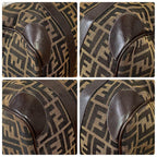 Fendi Zucca FF Canvas Leather Hand Boston Bag Brown — view 5