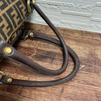 Fendi Zucca FF Canvas Leather Hand Boston Bag Brown — view 6