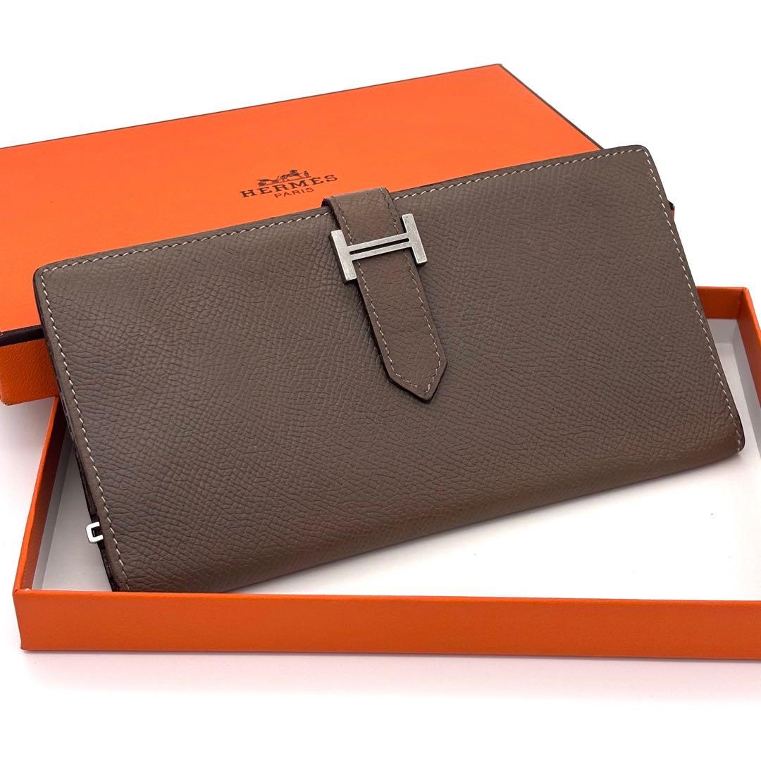 Hermes Bearn Classic Bifold Wallet Etoupe Leather Epsom