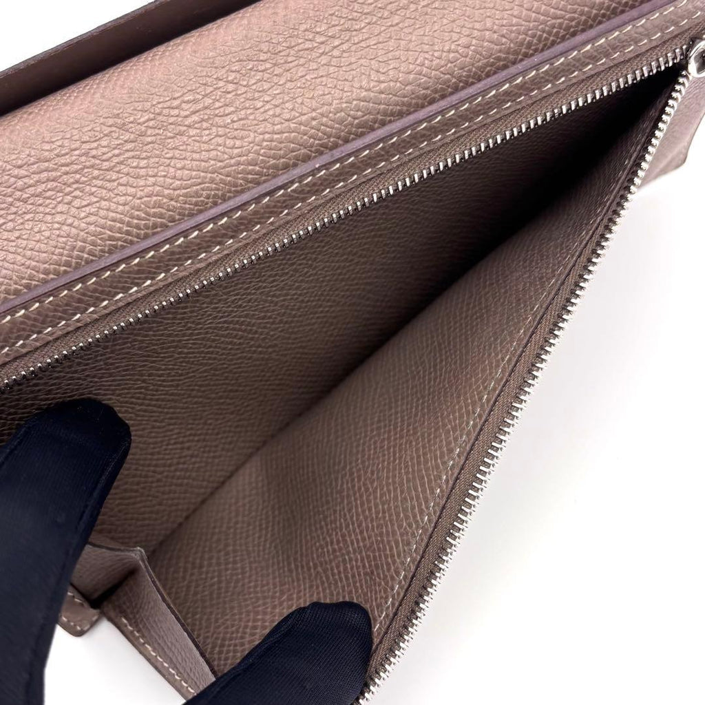 Hermes Bearn Classic Bifold Wallet Etoupe Leather Epsom — view 4