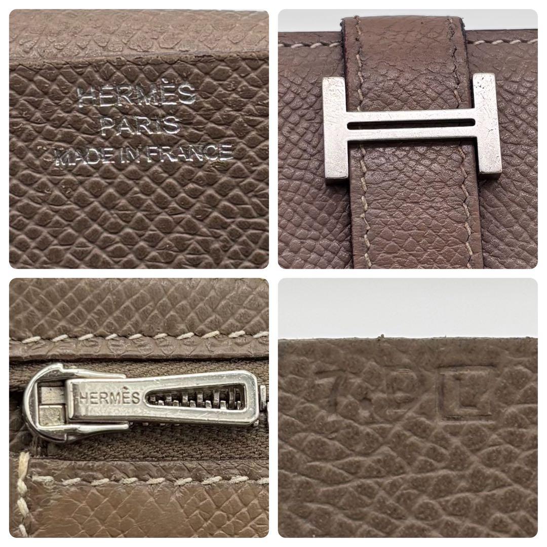 Hermes Bearn Classic Bifold Wallet Etoupe Leather Epsom — view 9