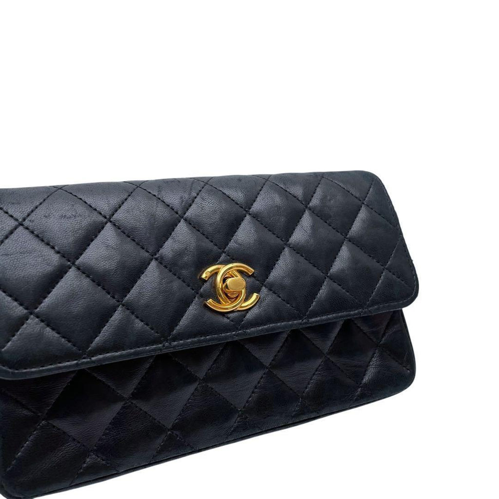 Chanel Mini Quilted Chain Shoulder Bag Lambskin CC Logo — view 8
