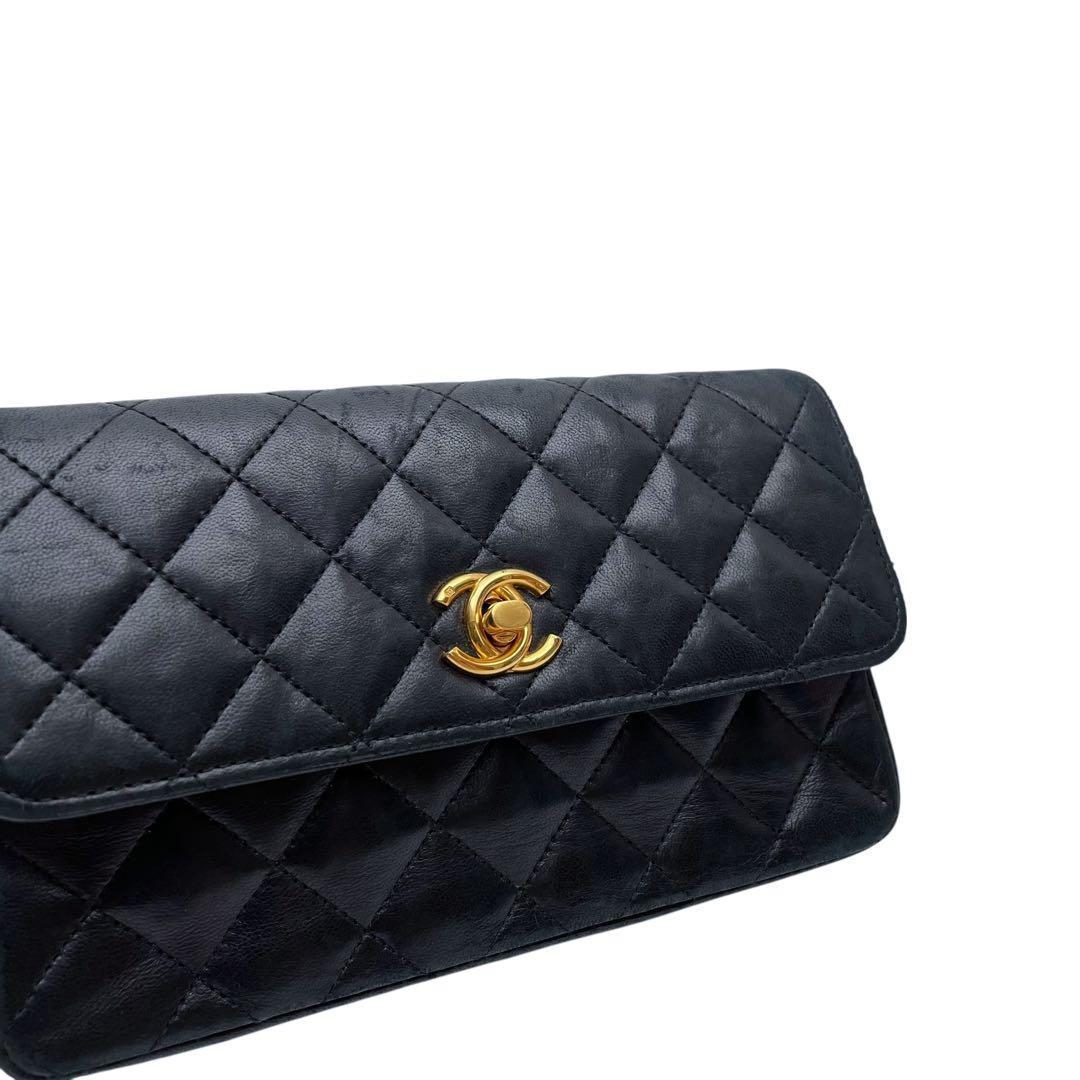 Chanel Mini Quilted Chain Shoulder Bag Lambskin CC Logo — view 8