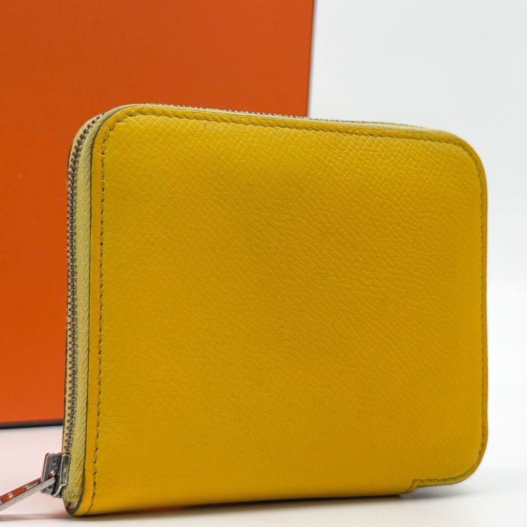 Hermes Azap Compact Silk in Coin Case Yellow Epsom Mini