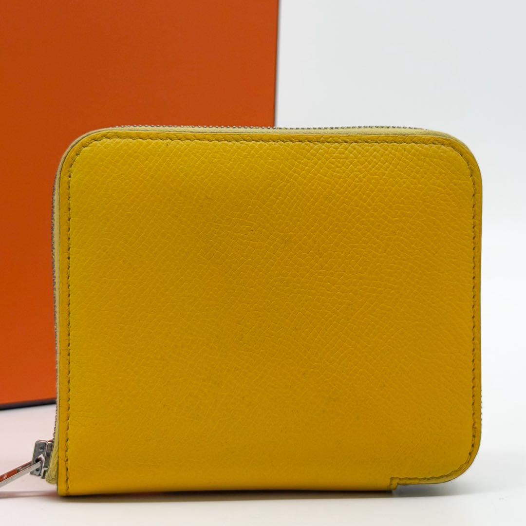 Hermes Azap Compact Silk in Coin Case Yellow Epsom Mini