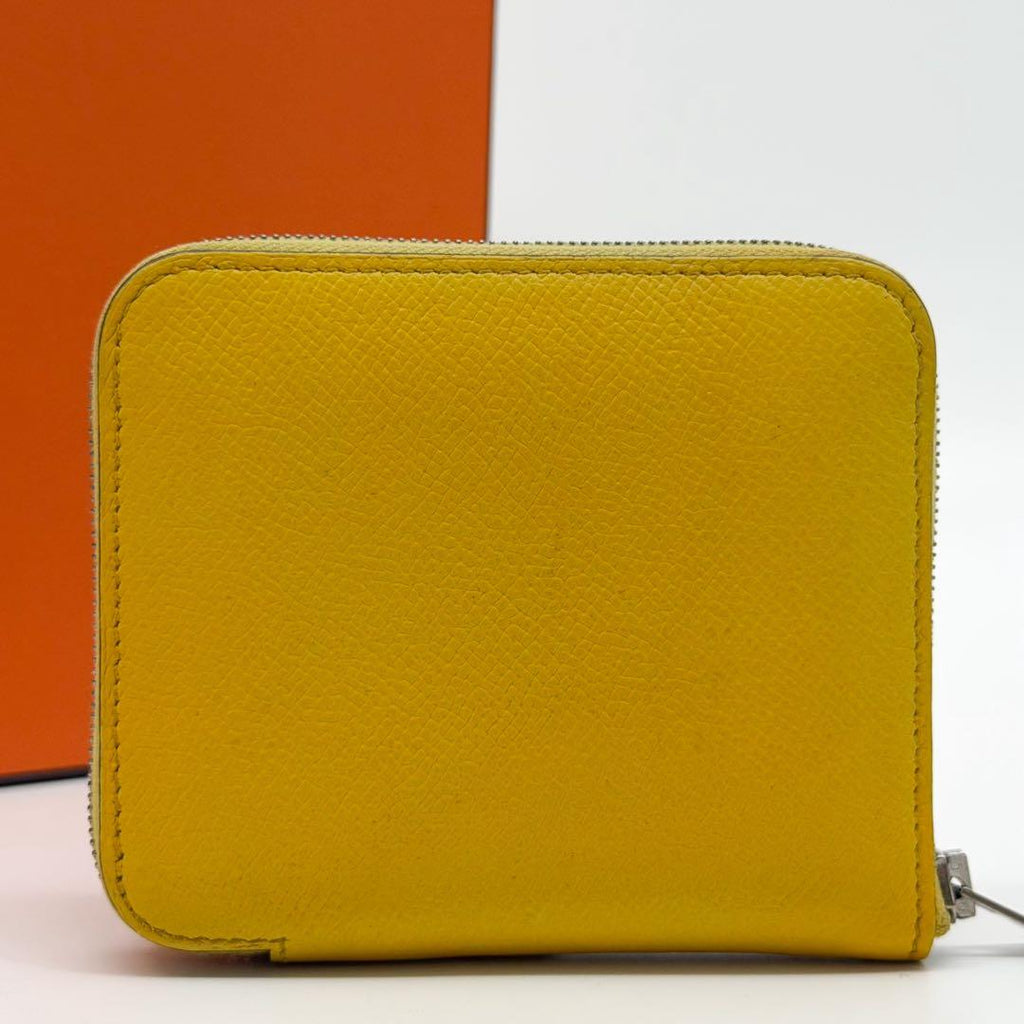Hermes Azap Compact Silk in Coin Case Yellow Epsom Mini