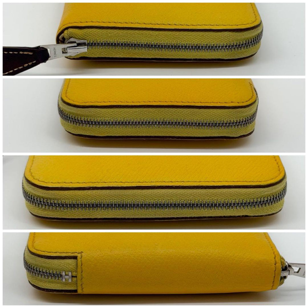 Hermes Azap Compact Silk in Coin Case Yellow Epsom Mini