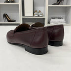 Hermes Paris Hhardware Leather Loafers Burgundy Sneaker — view 4