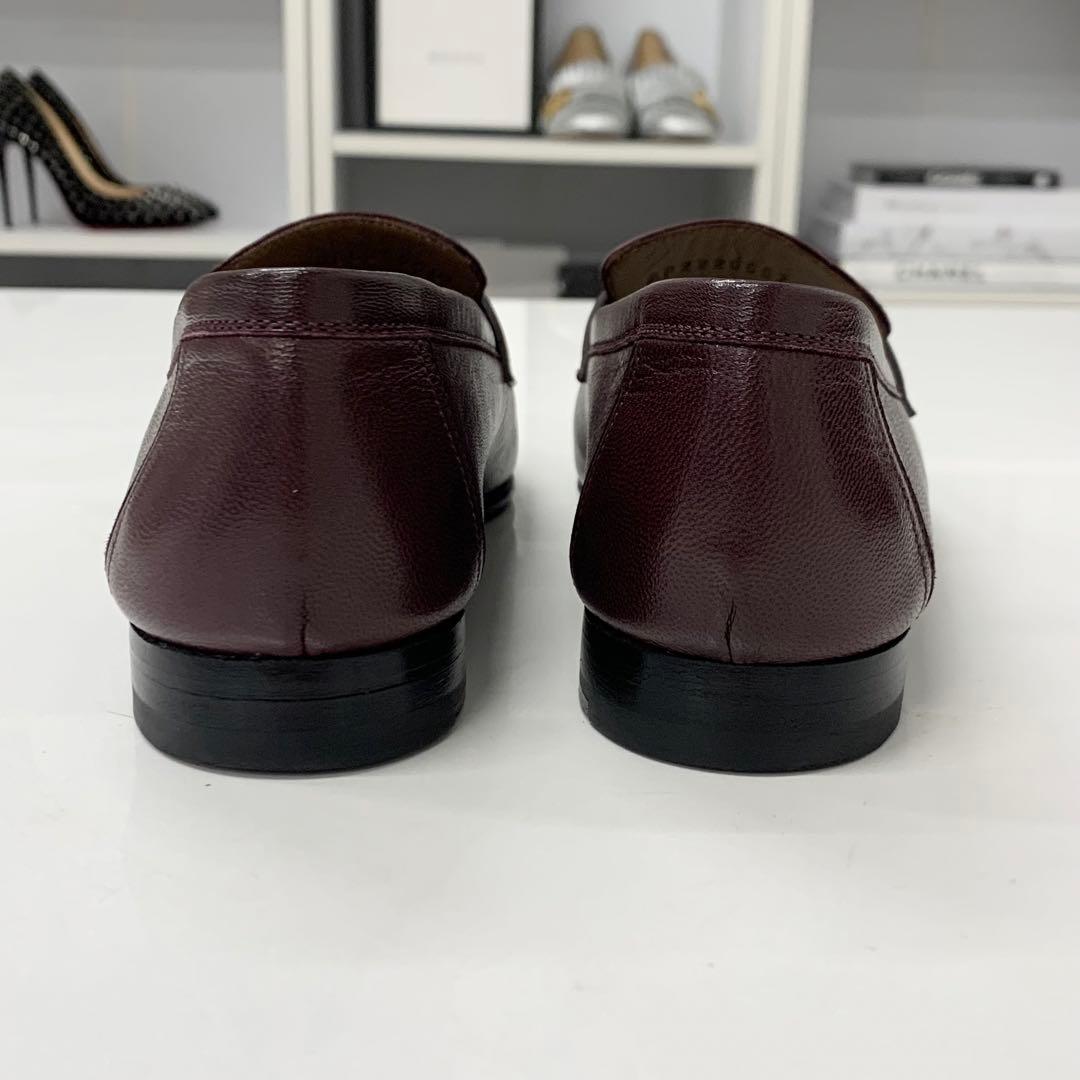 Hermes Paris Hhardware Leather Loafers Burgundy Sneaker — view 5