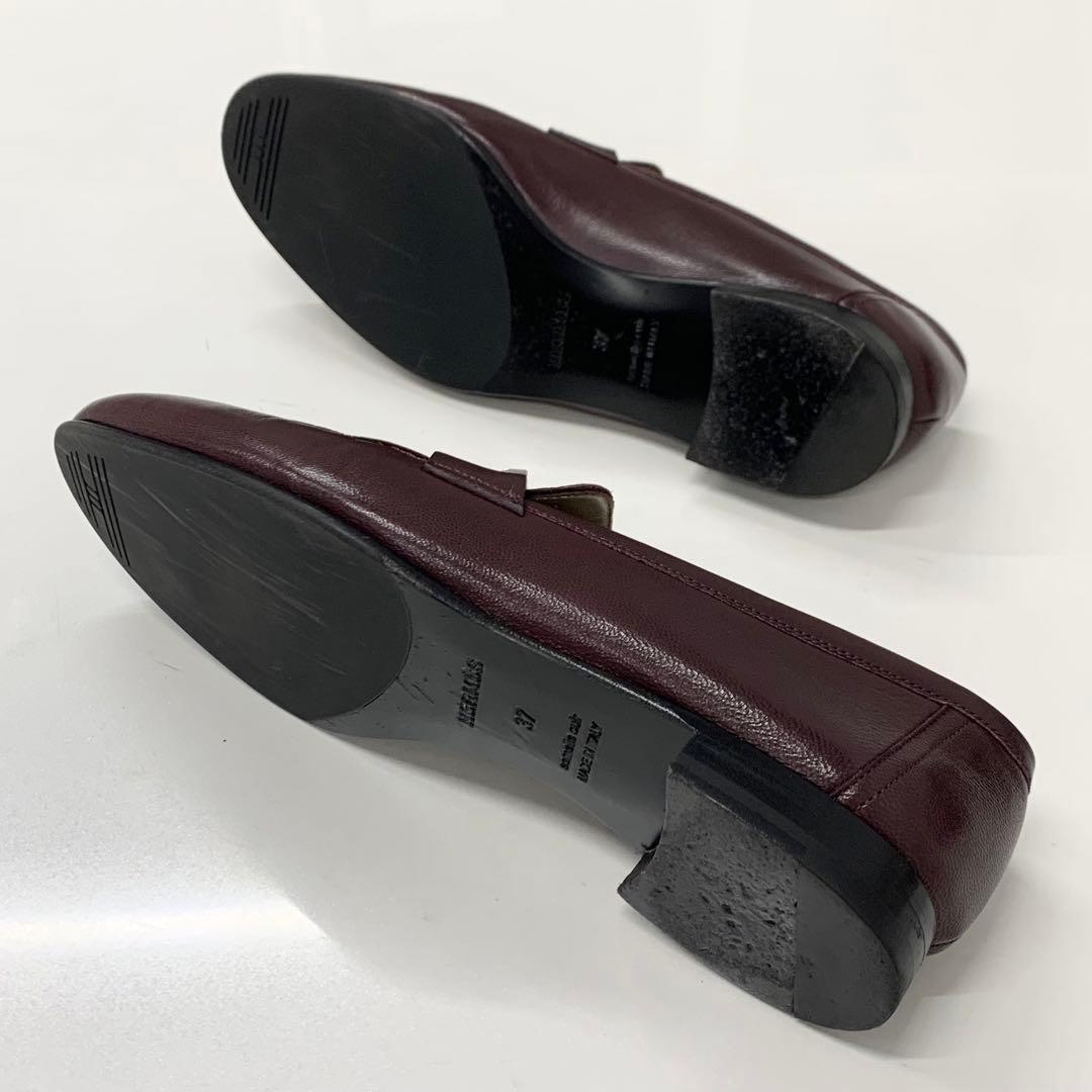 Hermes Paris Hhardware Leather Loafers Burgundy Sneaker — view 6
