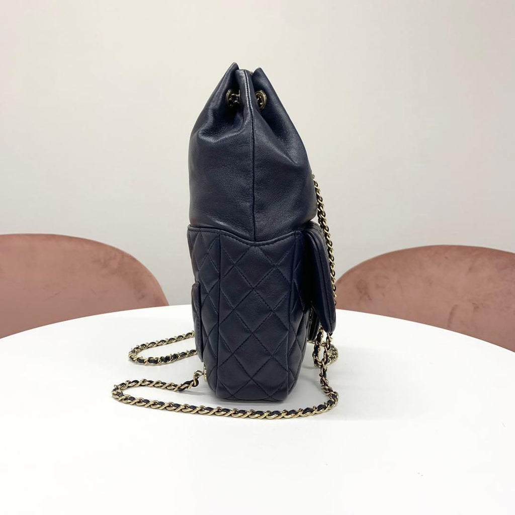 Chanel Lambskin Quilted CC Logo Turnlock Chain Backpack — view 2