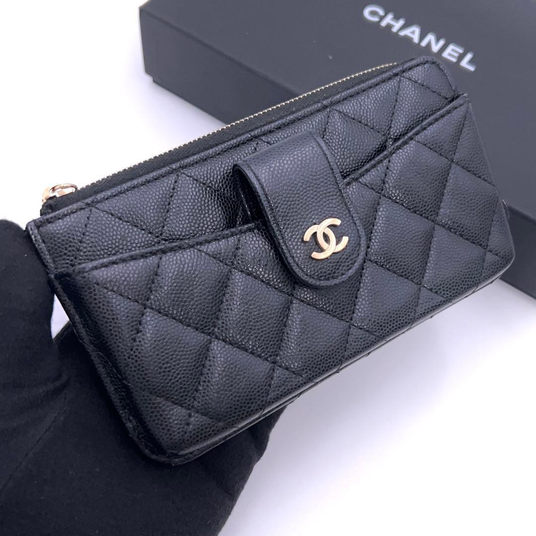 Chanel Quilted Caviar Leather Timeless Classic Card Case