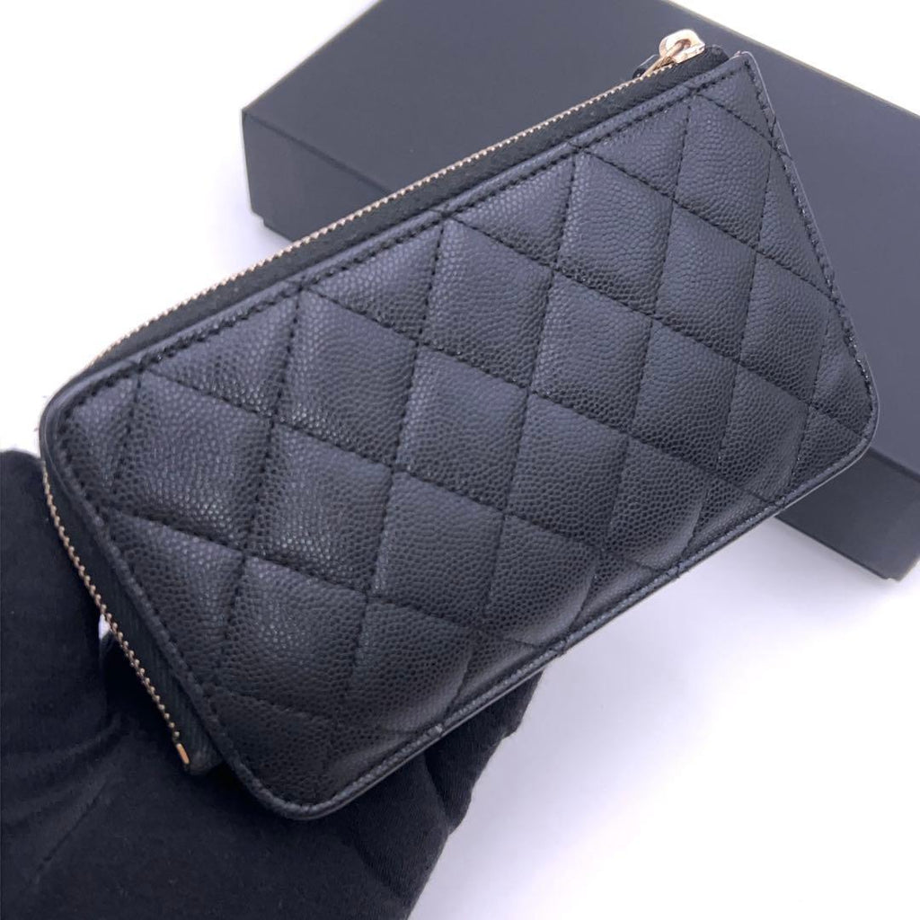 Chanel Quilted Caviar Leather Timeless Classic Card Case — view 2