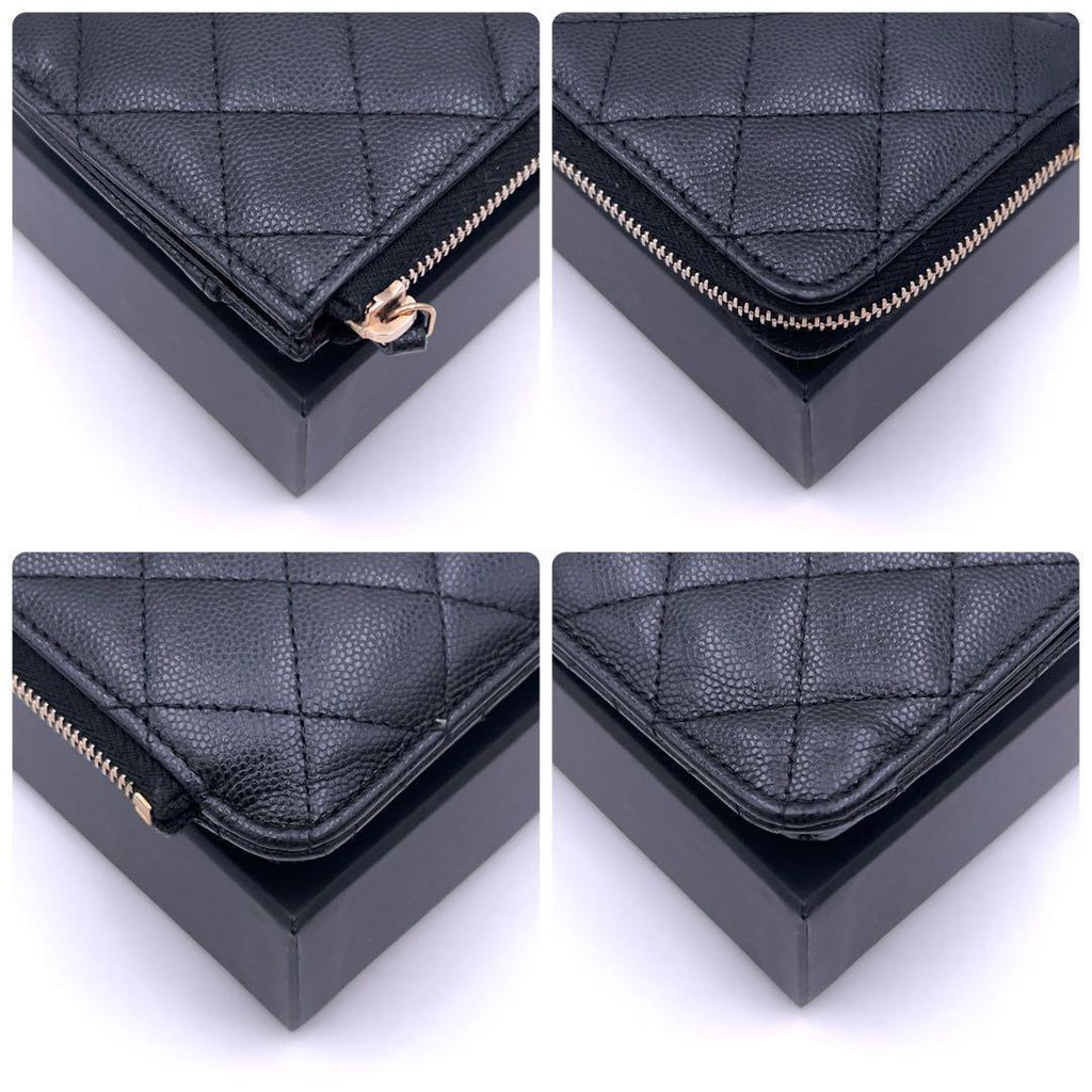 Chanel Quilted Caviar Leather Timeless Classic Card Case — view 7