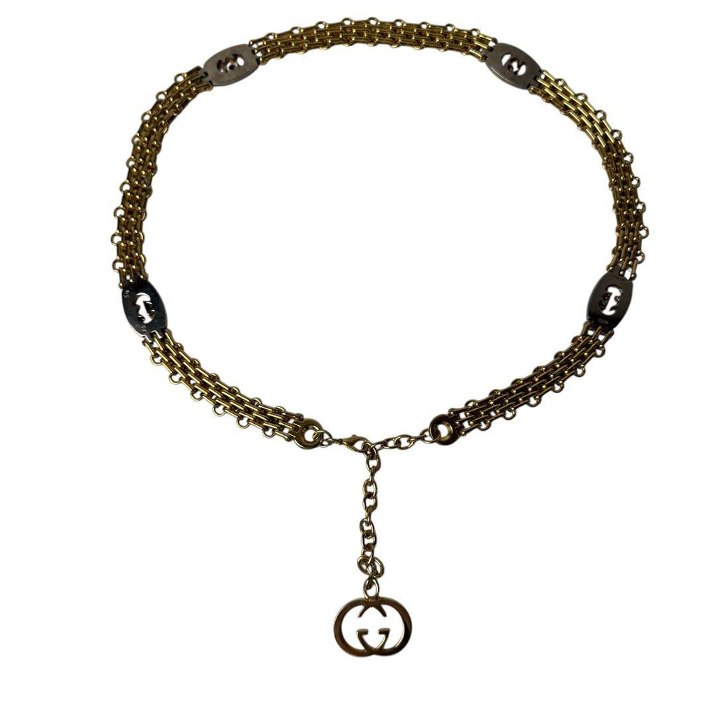 Gucci Interlocking Chain Belt with Logo Charm — view 2