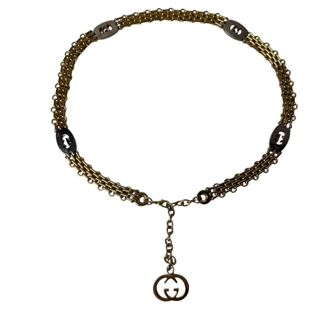 Gucci Interlocking Chain Belt with Logo Charm — view 2