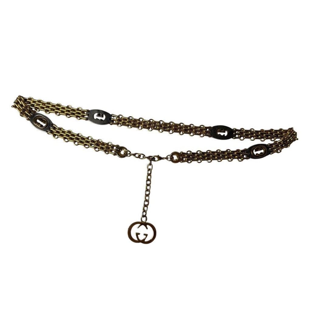Gucci Interlocking Chain Belt with Logo Charm — view 3