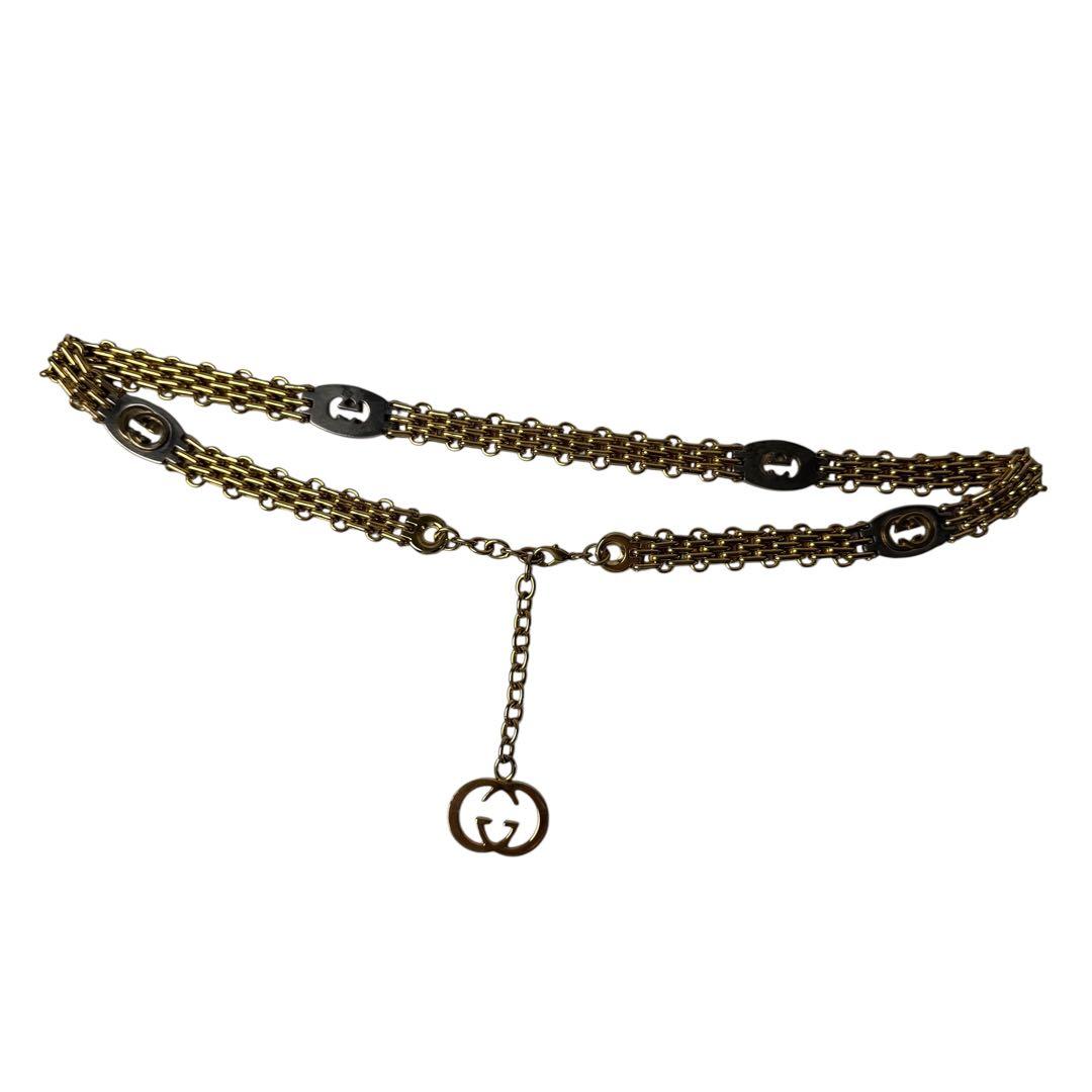 Gucci Interlocking Chain Belt with Logo Charm — view 3