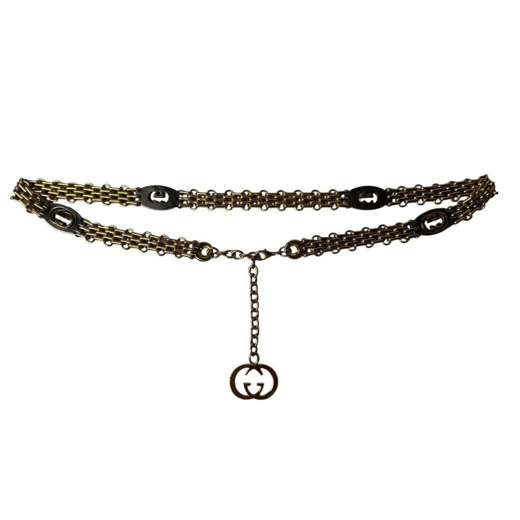 Gucci Interlocking Chain Belt with Logo Charm — view 4