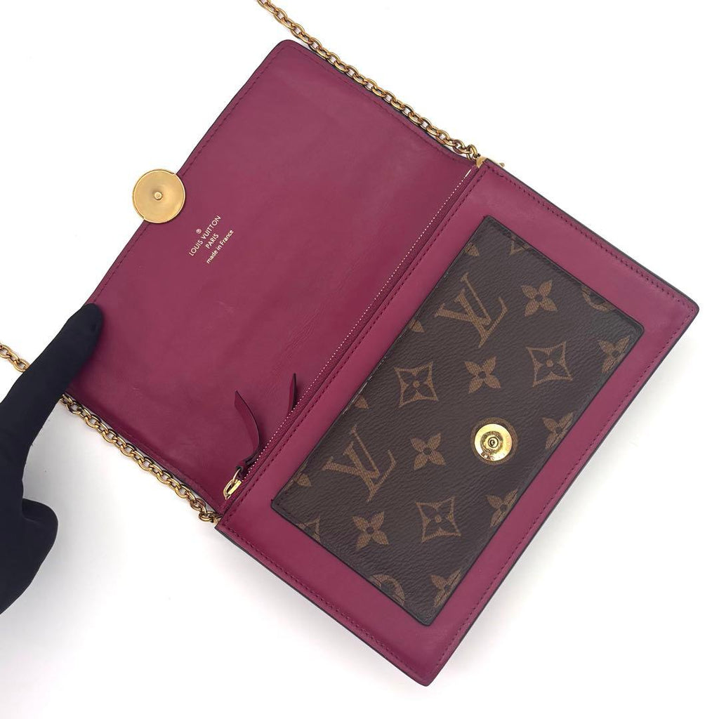 Louis Vuitton Monogram Portefeuille Flor Chain Fuchsia Shoulder Bag — view 3