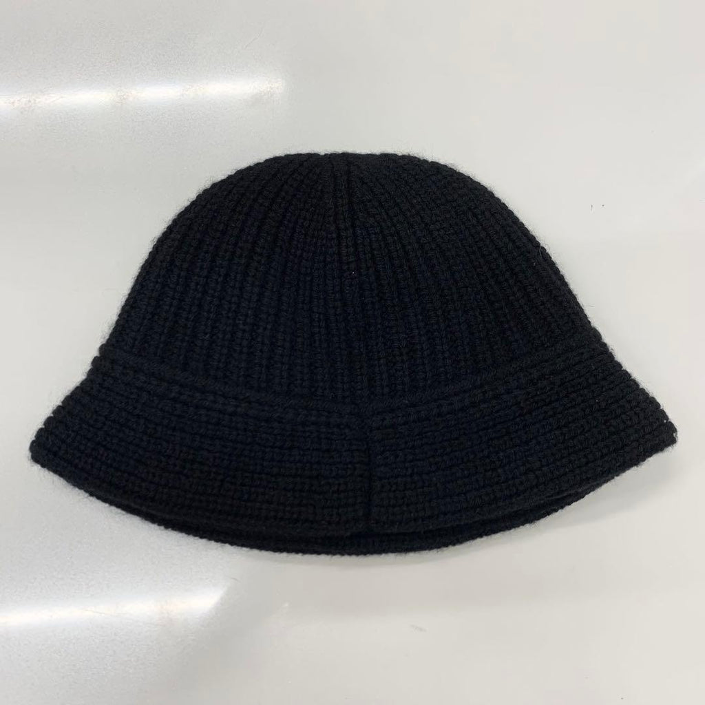 Celine Triomphe Crochet Logo Knit Bucket Hat Black — view 2
