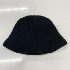 Celine Triomphe Crochet Logo Knit Bucket Hat Black — view 2