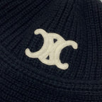 Celine Triomphe Crochet Logo Knit Bucket Hat Black — view 4