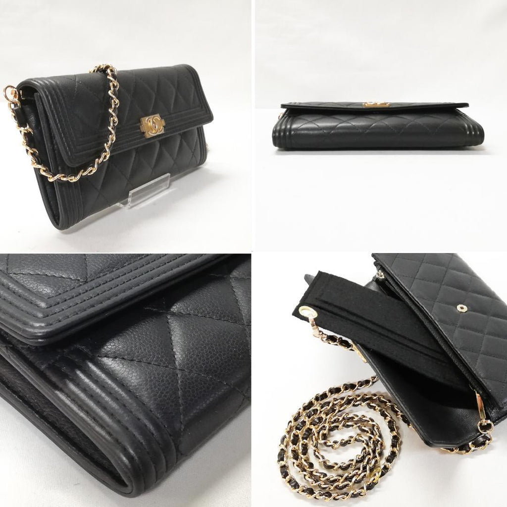 Chanel Class Caviar Leather Boy Wallet Black — view 3