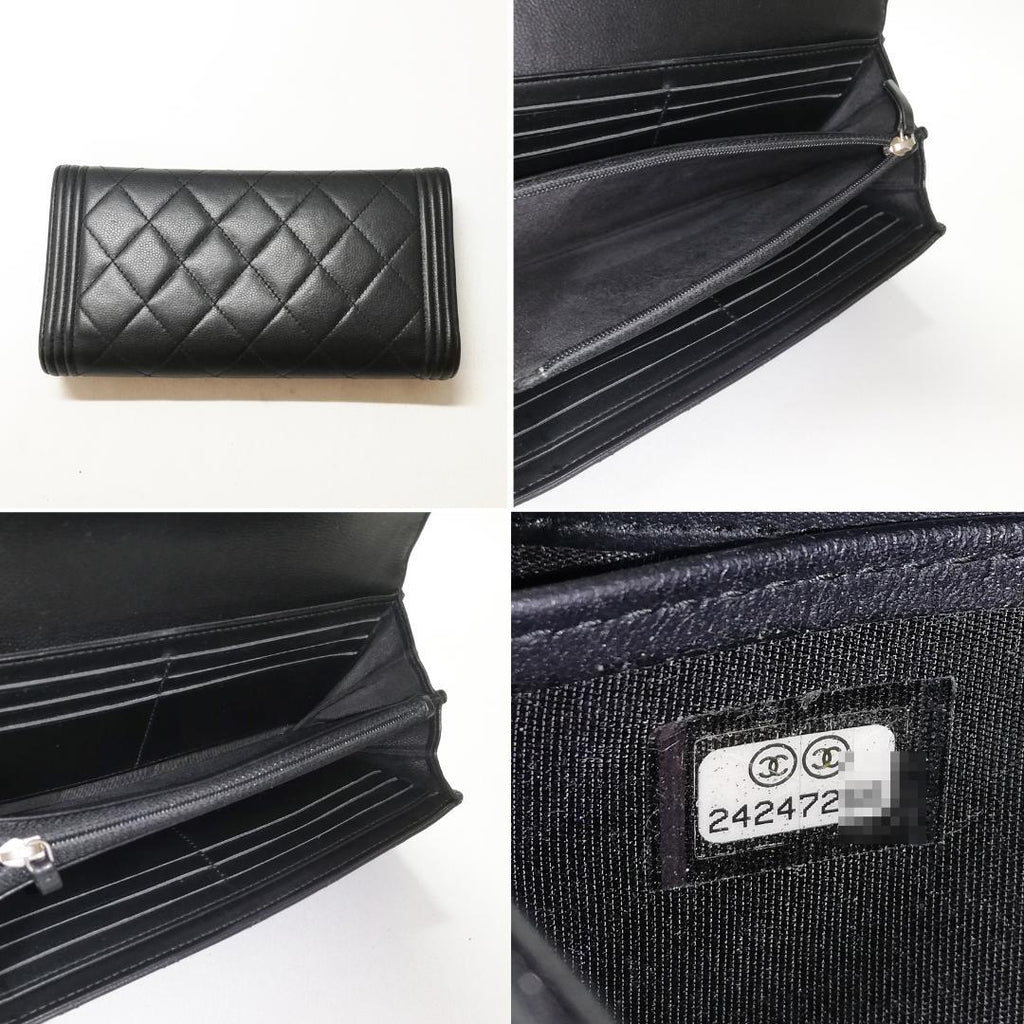 Chanel Class Caviar Leather Boy Wallet Black — view 4