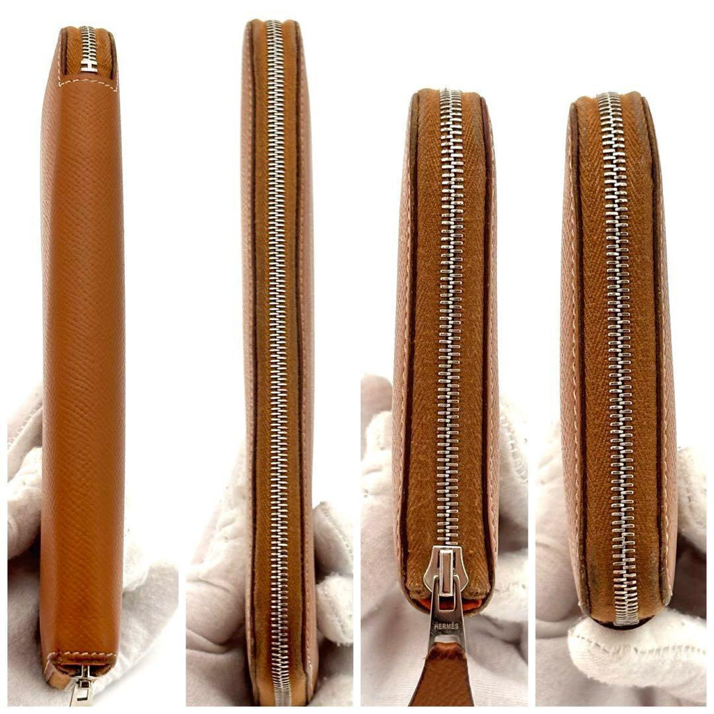 Hermes Wallet Azap Long Silk'in Brown Veau Epsom — view 4