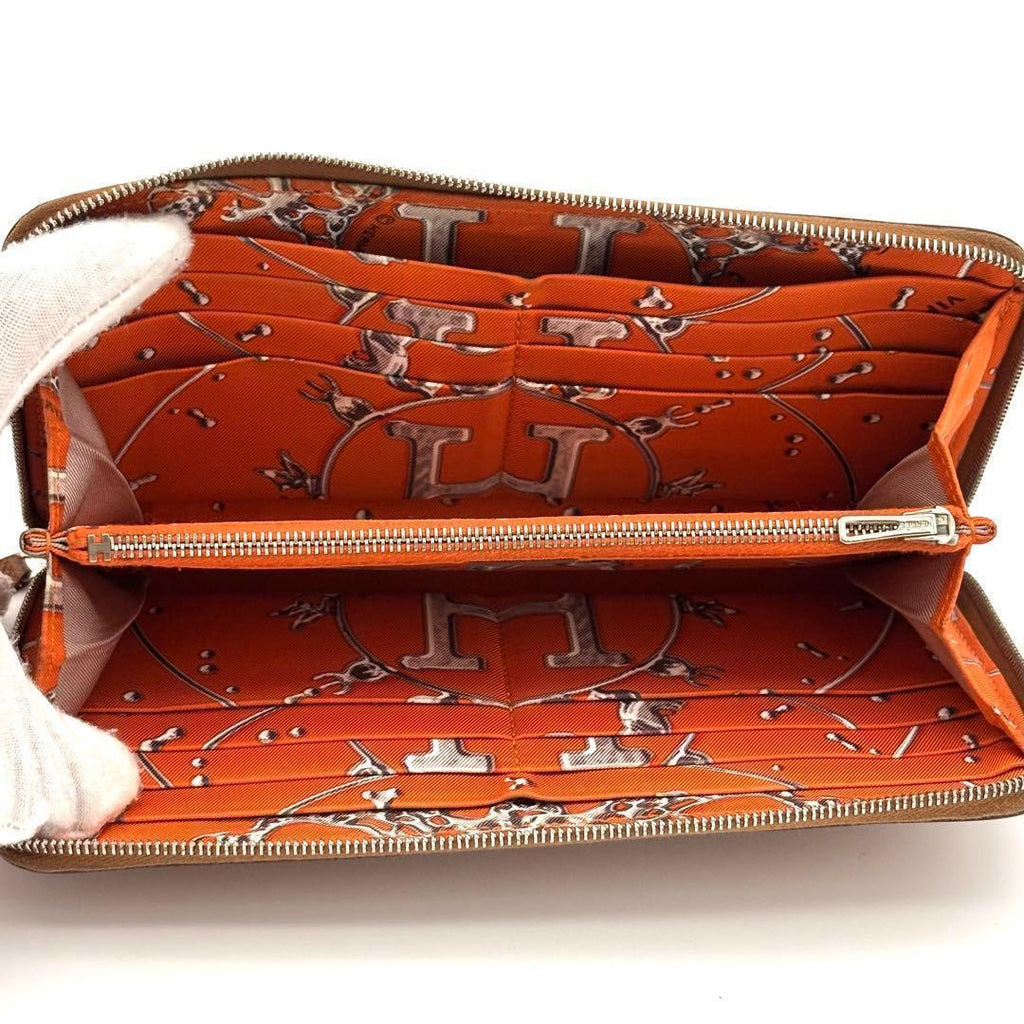 Hermes Wallet Azap Long Silk'in Brown Veau Epsom — view 7