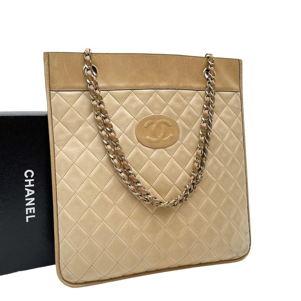 Chanel Quilted CC Logo Chain Shoulder Tote