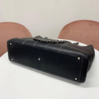 Chanel Choco Bar Leather CC Logo Chain Tote Black — view 4