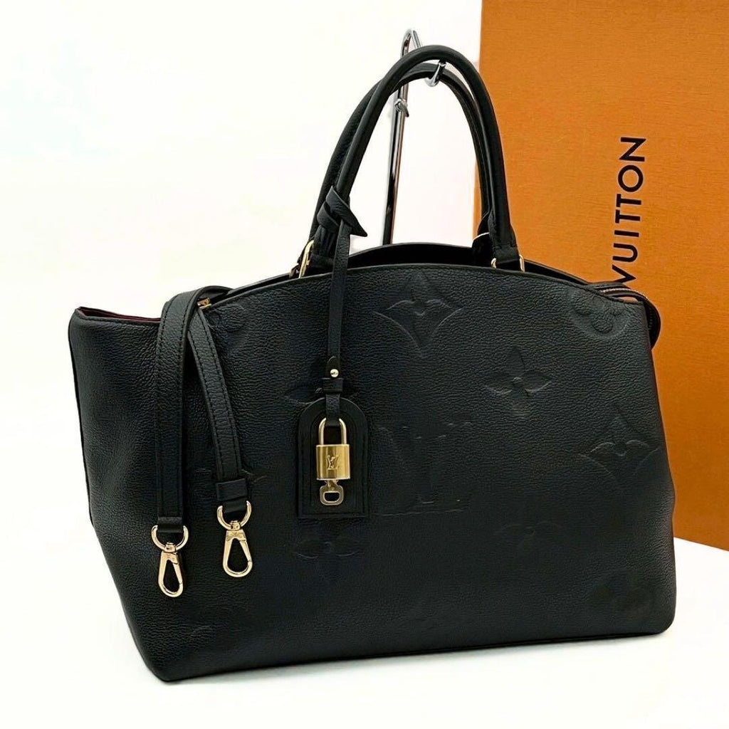Louis Vuitton Monogram Empreinte Grand Palais MM Black Leather Handbag