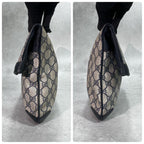 Gucci Clutch GG Navy Beige Leather Logo — view 6