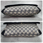 Gucci Clutch GG Navy Beige Leather Logo — view 7